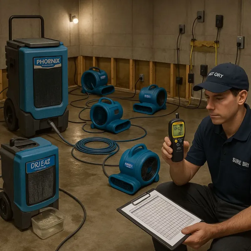 Structural Drying and Dehumidification process in Bret Harte, CA